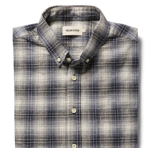 Taylor Stitch Blue and White Plaid Casual Button Down Shirt - Picture 1 of 5